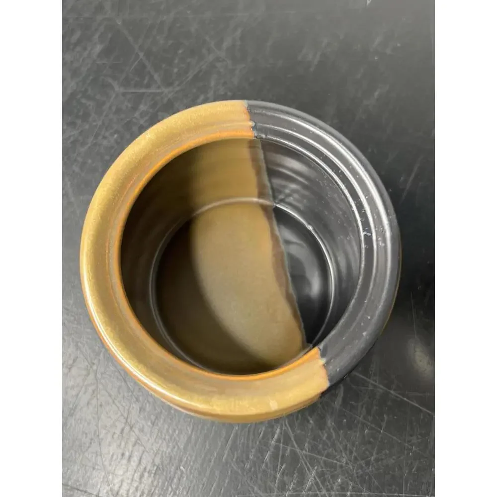 Sango China‎ Gold Dust Black Earthenware Cream & Sugar Pottery